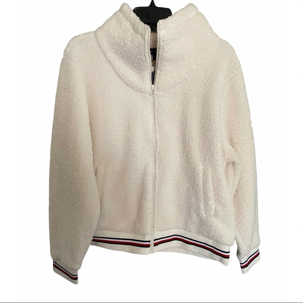 Tommy. Women’s Sherpa Bomber Jacket- White